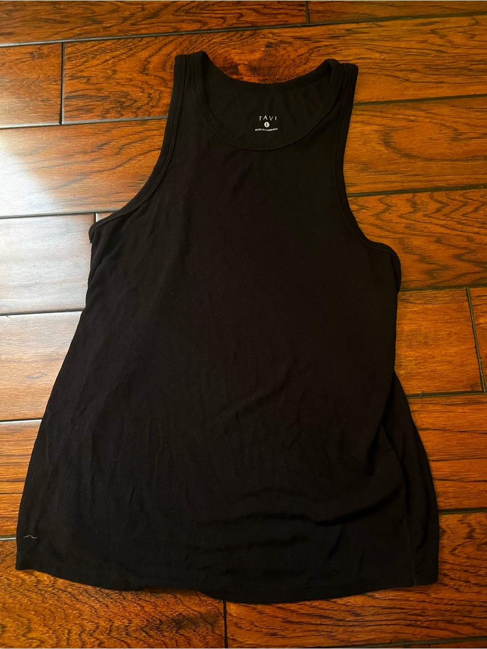 TAVI Black Ribbed Tank - Women's Sleeveless Scoop Neck